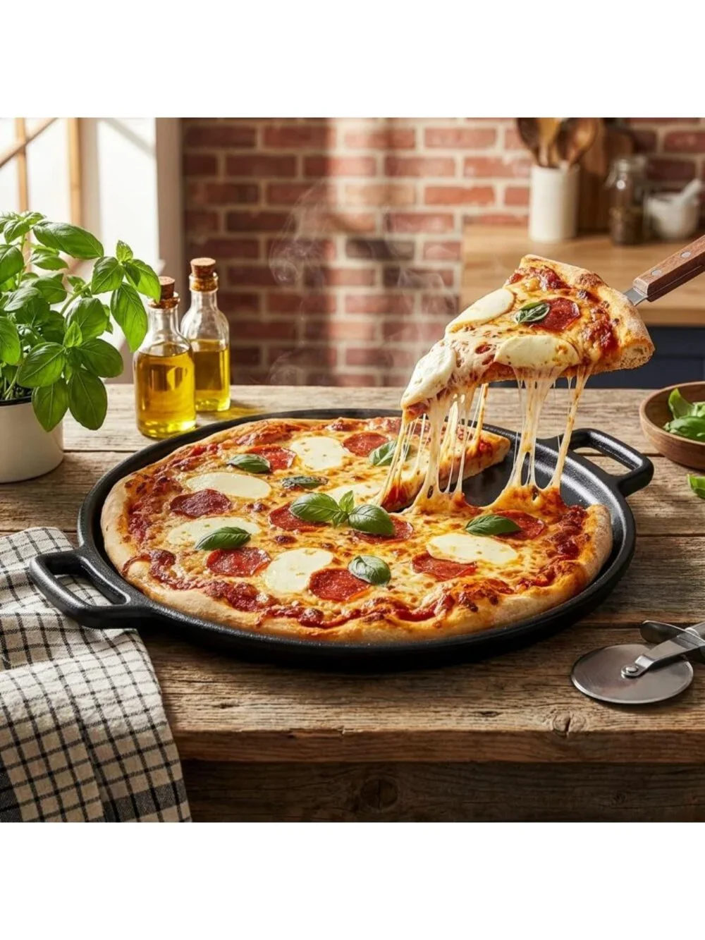 14” Cast Iron Pizza Pan - Even Heating Cookware for Perfect Homemade Pizzas